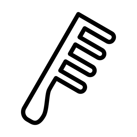 Comb vector icon. Black and white comb illustration. Outline linear beauty and care icon.のイラスト素材