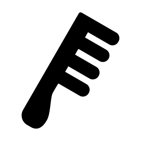 Comb vector icon. Black and white comb illustration. Solid linear beauty and care icon.のイラスト素材