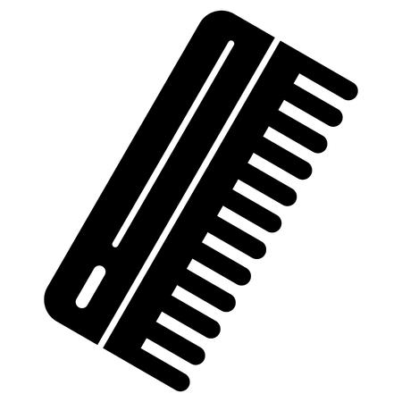 Comb for man vector icon. Black and white comb illustration. Solid linear beauty and care icon.のイラスト素材