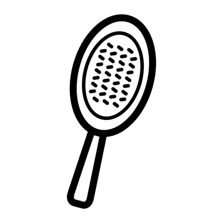 Hairbrush vector icon. Black comb illustration on white background. Outline linear beauty icon.のイラスト素材
