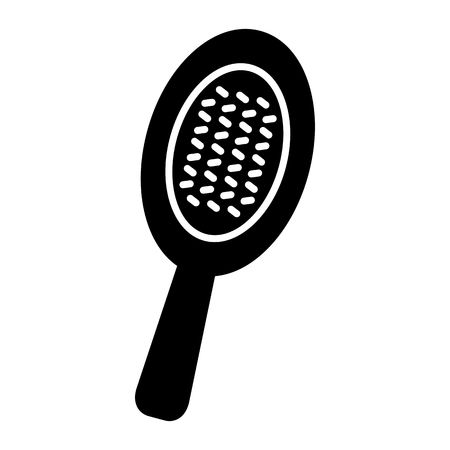 Hairbrush vector icon. Black comb illustration on white background. Solid linear beauty icon.のイラスト素材