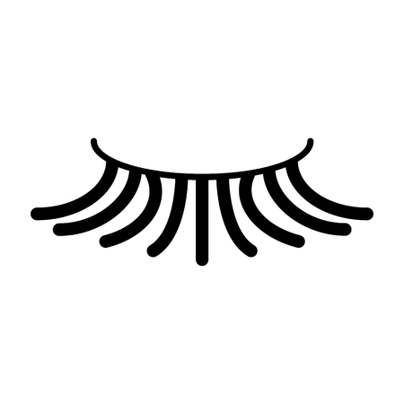 False simple eyelash vector icon. Black eyelash illustration on white background. Solid linear beauty icon.のイラスト素材