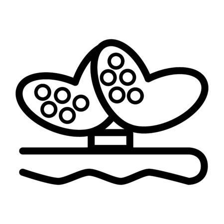 Hairpin vector icon. Black hairdressing tool illustration on white background. Outline linear beauty icon.のイラスト素材
