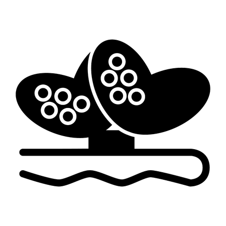 Hairpin vector icon. Black hairdressing tool illustration on white background. Solid linear beauty icon.のイラスト素材