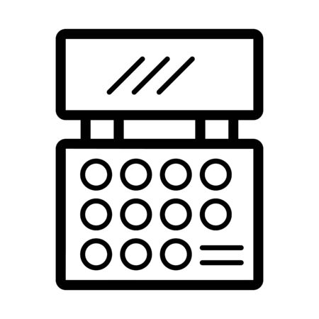 Makeup cosmetics palette vector icon. Black eyeshadow palette illustration on white background. Outline linear icon.のイラスト素材