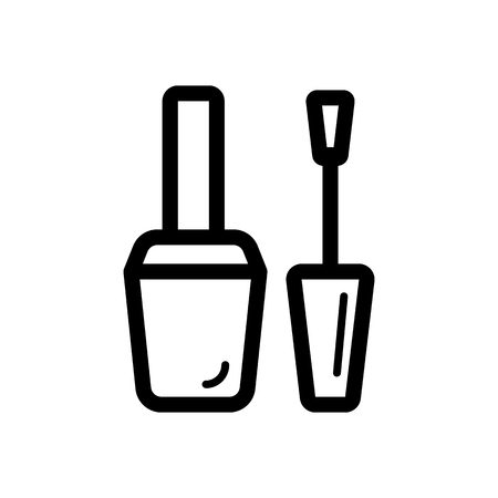 nail polish vector icon. Black illustration on white background. Outline linear beauty icon.のイラスト素材