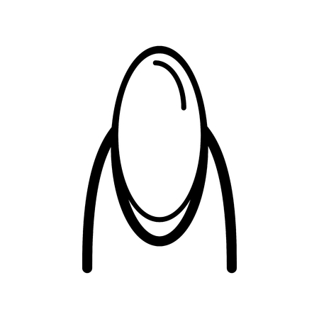 Woman nail vector icon. Black manicure illustration on white background. Outline linear nail care icon.のイラスト素材