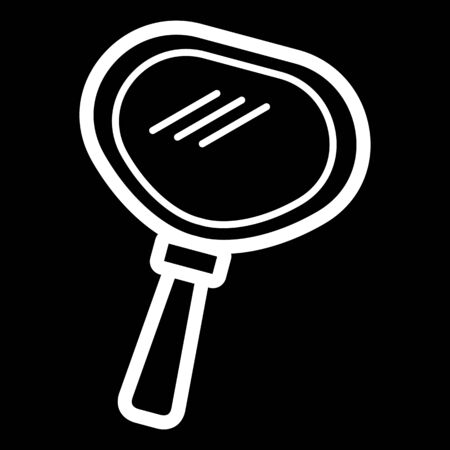 Hand mirror vector icon. Black and white mirror illustration. Solid linear beauty icon.のイラスト素材