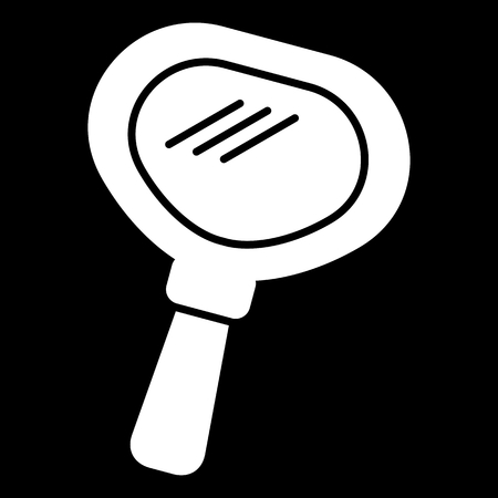 Hand mirror vector icon. Black and white mirror illustration. Solid linear beauty icon.のイラスト素材