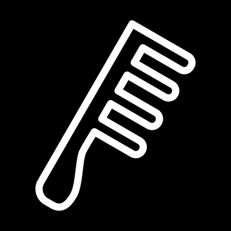 Comb vector icon. Black and white comb illustration. Outline linear beauty and care icon.のイラスト素材