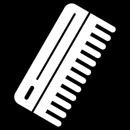 Comb for man vector icon. Black and white comb illustration. Solid linear beauty and care icon.のイラスト素材
