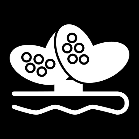 Hairpin vector icon. White hairdressing tool illustration on black background. Solid linear beauty icon.のイラスト素材