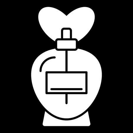 parfume vector icon. White spray illustration on black background. Solid linear beauty and care icon.のイラスト素材