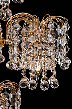 Chandelier for interior of the living room. chandelier details isolated on black background.の写真素材