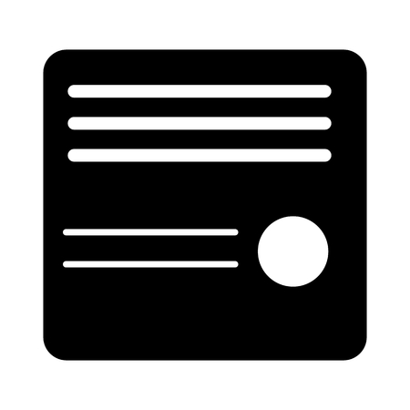 Diploma simple vector icon. Black and white illustration of diploma. Solid linear education icon.のイラスト素材