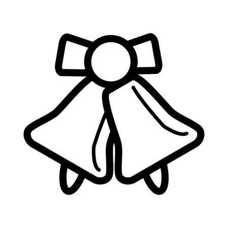 School bell vector icon. Black and white illustration of school bell. Outline linear bell icon.のイラスト素材