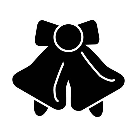 School bell vector icon. Black and white illustration of school bell. Solid linear bell icon.のイラスト素材