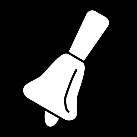 School bell vector icon. Black and white illustration of school bell. Solid linear bell icon.のイラスト素材