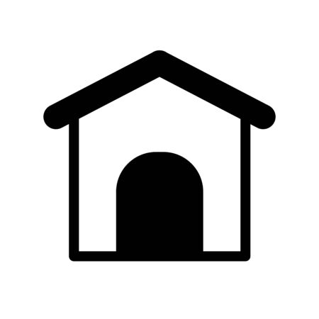 Doghouse simple vector icon. Black and white illustration of dog home. Outline linear pet icon. eps 10のイラスト素材