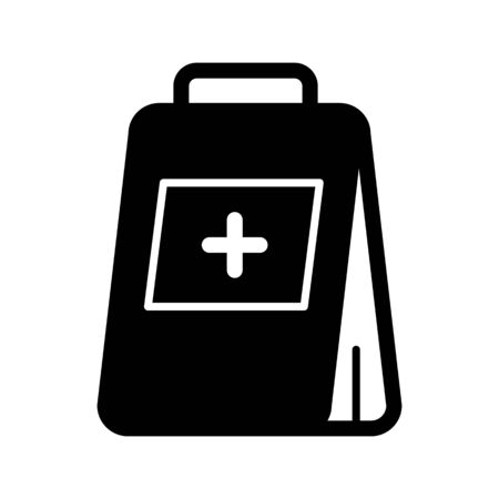 The pet medicines sign simple vector icon. Black and white illustration of veterinary hospital. Solid linear icon.のイラスト素材