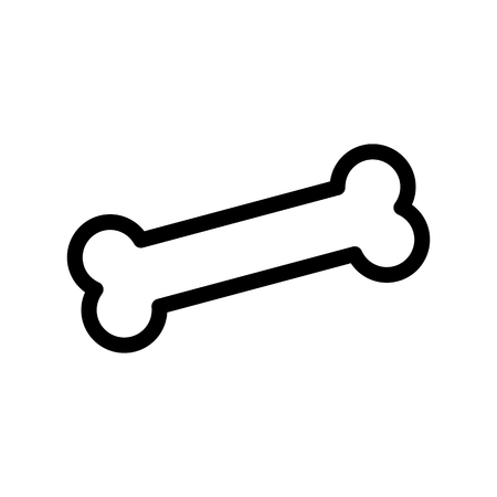 Dog bone simple vector icon. Black and white illustration of bone, dog meal. Outline linear pet icon.のイラスト素材