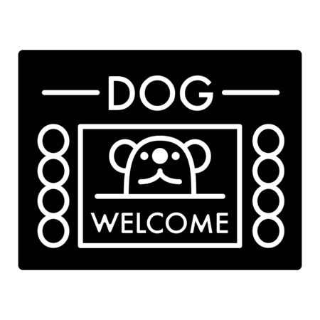 dog shelter simple vector icon. Black and white illustration of house for Homeless dogs. Solid linear icon.のイラスト素材