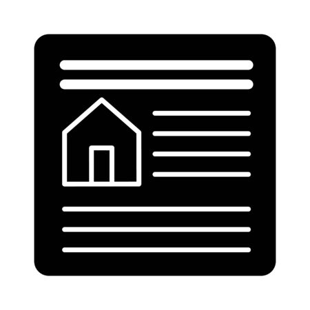 Real estate contract simple vector icon. Black and white illustration of document. Outline linear icon.のイラスト素材