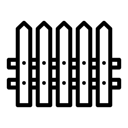 Fence simple vector icon. Black and white illustration of house fence. Outline linear icon.のイラスト素材