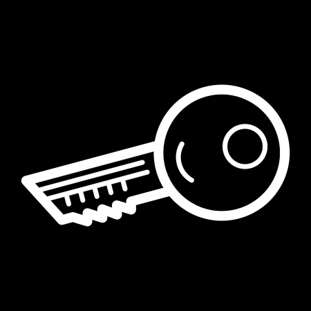 Key simple vector icon. Black and white illustration of key. Outline linear icon.のイラスト素材