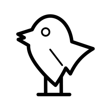 Bird simple vector icon. Black and white illustration of bird. Outline linear icon.のイラスト素材