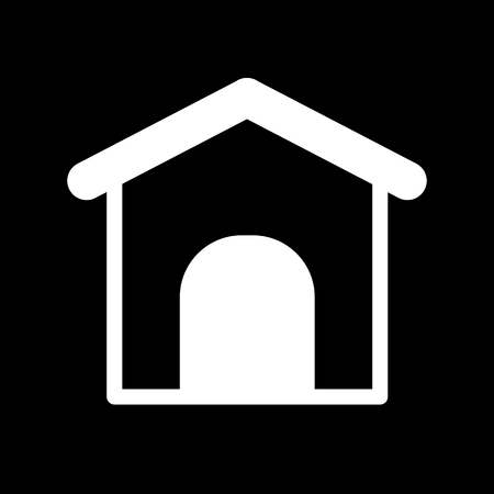 Doghouse simple vector icon. Black and white illustration of dog home. Outline linear pet icon.のイラスト素材