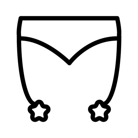 Erotic lingerie simple vector icon. Black and white illustration of belt stockings for sex. Outline linear icon.の写真素材