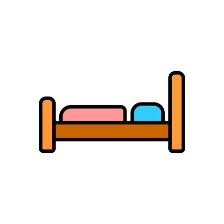 The bed icon. Hotel symbol. Flat Vector illustrationのイラスト素材