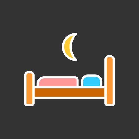 The bed icon. Hotel symbol. restroom. Flat Vector illustrationのイラスト素材