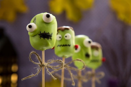 Sweet Halloween cake pops.の写真素材