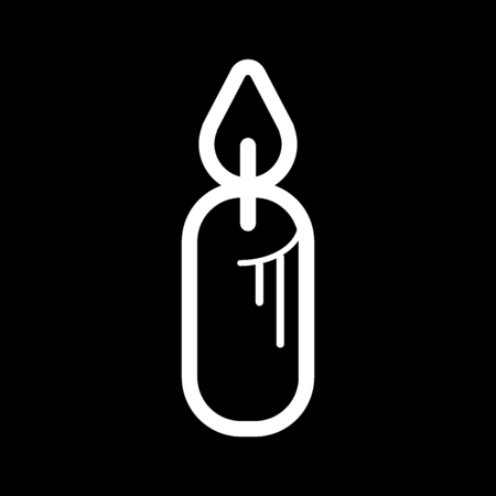 Outline Christmas Candle icon isolated on black background. Line flat sign. Vector illustration, eps10のイラスト素材