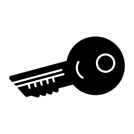 Key simple vector icon. Black and white illustration of key. Solid linear icon.のイラスト素材