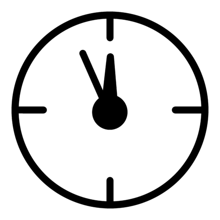 12 oclock Christmas New Year Flat Icon On White Background. Christmass time vector icon. Clock linear contour icon.のイラスト素材