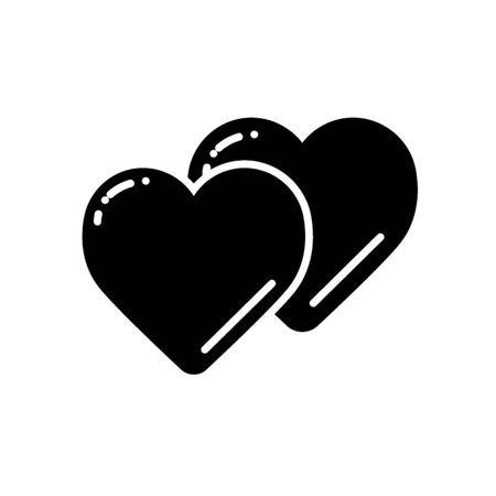 Two hearts line icon, vector simple heart symbol or love sign. Linear logo element for weddingのイラスト素材