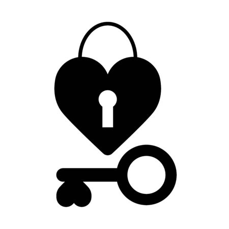 Heart lock with key. Love and Valentine Day conceptのイラスト素材