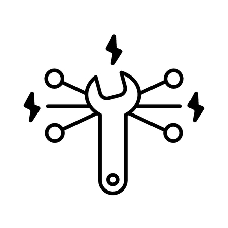 Vector Repair vector Icon. Wrench symbol. Flat contour icon isolated on white.のイラスト素材