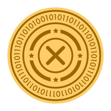 Roulette golden digital coin vector icon.のイラスト素材