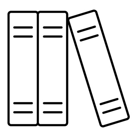 books line icon, outline vector sign, linear style pictogram isolated on white. Study symbol, logo illustration. Eps 10.のイラスト素材