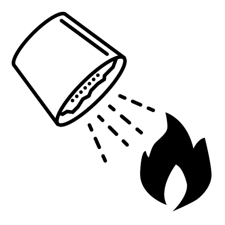 Sand, bucket, fire line icon. vector illustration isolated on white. outline style design, designed for web and app. Eps 10のイラスト素材