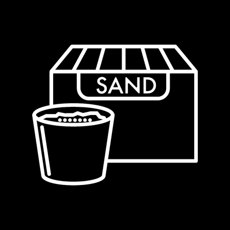 Bucket with sand, sand line icon. vector illustration isolated on black. outline style design, designed for web and app. Eps 10のイラスト素材