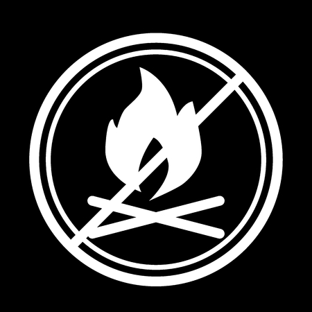 Bonfires are forbidden sign line icon. vector illustration isolated on black. outline style design, designed for web Eps 10のイラスト素材