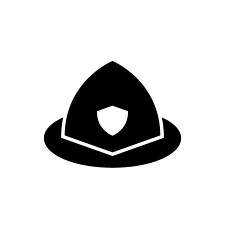 Firefighter helmet solid icon. vector illustration isolated on white. glyph style design, designed for web and app. Eps 10.のイラスト素材
