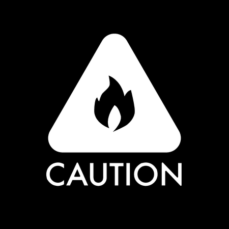 Warning flammable, cautious solid icon. vector illustration isolated on black. glyph style design, designed for web and app. Eps 10のイラスト素材
