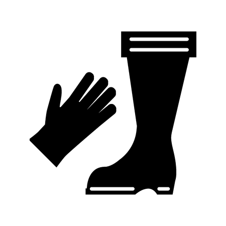 Boots and gloves solid icon. vector illustration isolated on white. glyph style design, designed for web and app. Eps 10のイラスト素材