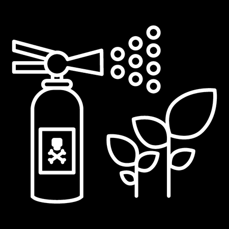Insect repellent, sprout sprayer line icon. vector illustration isolated on black. outline style design, designed for web and app. Eps 10のイラスト素材